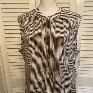 Old Navy white/navy stripe sleeveless summer top.